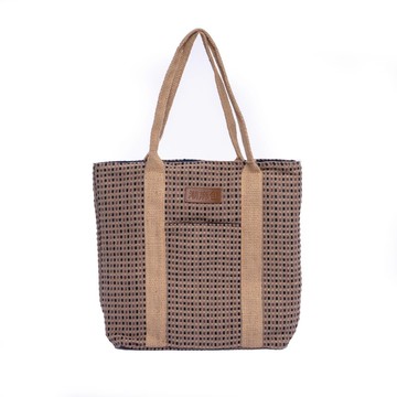 經典奢華托特潮麻包 - Baghpat巴格帕特特殊印度染麻 - 有內襯