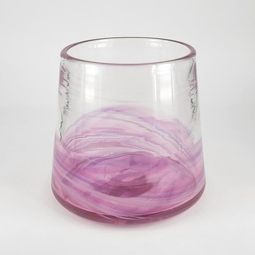 粉色旋流杯-山形 手作玻璃杯 純手工吹製