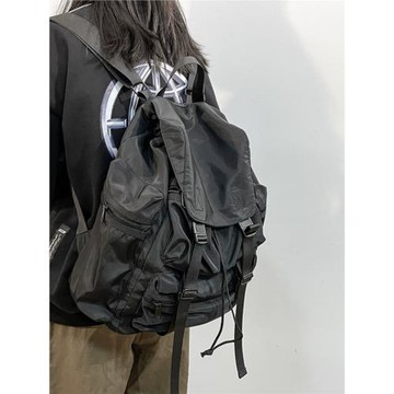 書包男學生大容量背包新款韓版街頭潮流工裝機能抽繩多口袋雙肩包