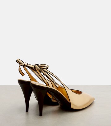 Miu Miu Metallic leather slingback pumps