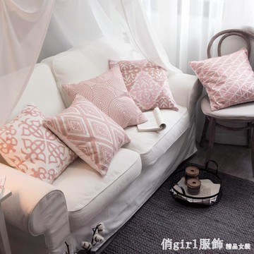 北歐風維密款全棉毛巾繡抱枕家用枕套枕芯沙發靠墊車用靠枕可拆卸 雙11全館免運