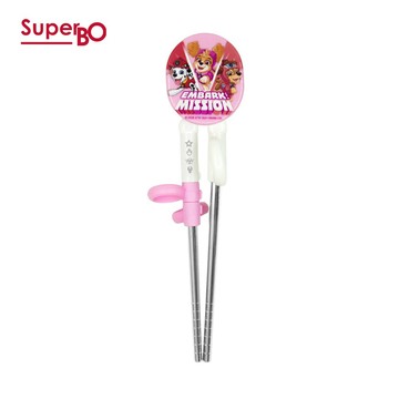 【SuperBO】不鏽鋼學習筷-粉汪汪隊