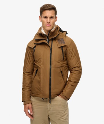 Superdry Men's Hooded Mountain Windbreaker Jacket Brown Size: S