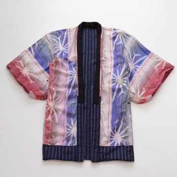 野良著 | Japan Vintage 昭和初期～中期 藍染條紋棉布・放射狀圖案獨賣款