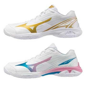 Mizuno 美津濃 羽球鞋 男鞋 女鞋 3E寬楦 WAVE CLAW 4 白金/白粉藍 71GA264318/71GA264317