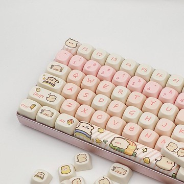 粉色小豬鍵帽MOA高度PBT熱升華全套68/75/84/87/98/104/108VGNS99【北歐居家生活】