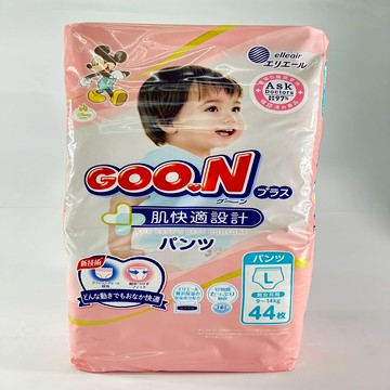 日本大王GOO.N - 敏感肌褲型尿布-肌快適-L(9~14kg)-44片x3包/箱 (日本原廠公司貨 平行輸入)