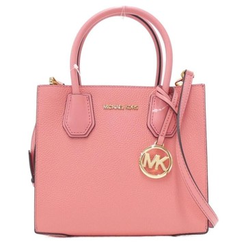 MICHAEL KORS 鵝卵石紋風琴包 手提斜背兩用包 真皮皮革 琴譜包 手提包 M88646 粉色MK(現貨)▶指定Outlet商品5折起☆現貨【送禮首選★APP下單點數4倍送】