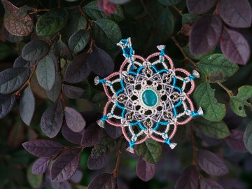 【MS CHILDREN】 天然石 天河石生命之花耳環/項鏈 mandala