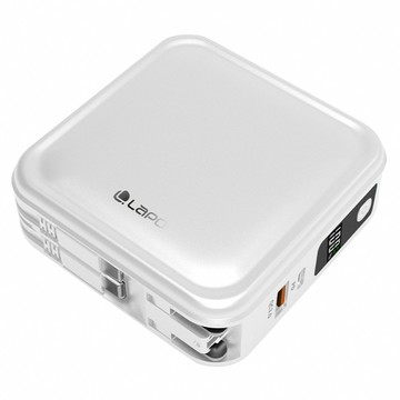 LaPO 無線充行動電源 11200mAh Type-C-Type-C 附國際轉接頭  柔霧白  WT08P