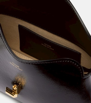 Toteme T-Lock Mini patent leather clutch