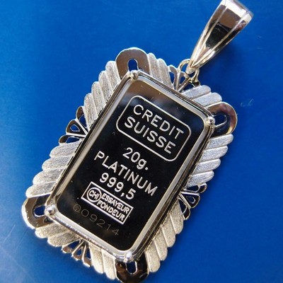 プラチナ20gペンダントトップ CREDIT SUISSE製20gインゴット