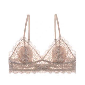蕾絲無鋼圈文胸防走光美背薄款法式內衣女小胸bralette三角杯少女