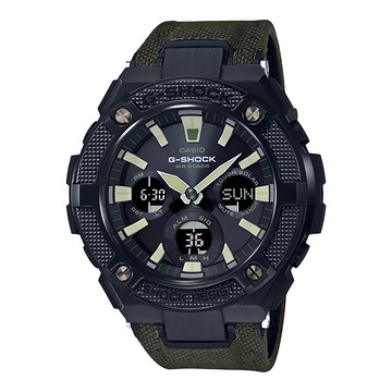 CASIO 卡西歐 G-SHOCK 手錶 GST-S130BC-1A3  黑色 + 綠色  1支  59.1 x 52.4 x 16.1mm