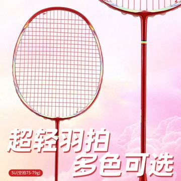 ⭐專注戶外⭐全碳素纖維羽毛球拍超輕5U攻守兼備訓練拍單支男女通用G5