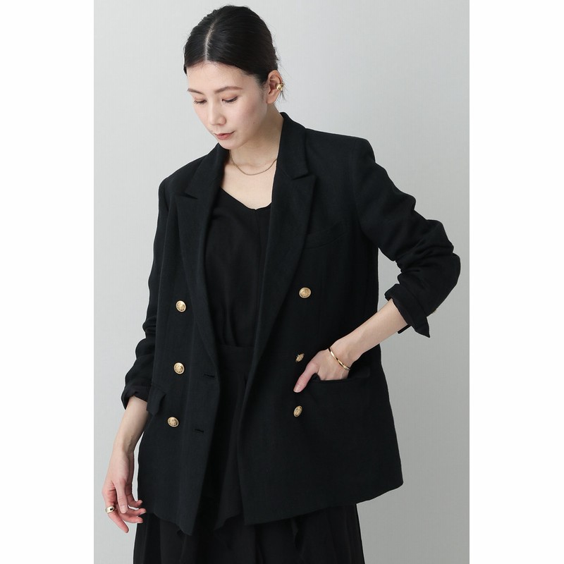 Curensology カレンソロジー メタルボタンリネンジャケット レディース ブラック 38 通販 Lineポイント最大1 0 Get Lineショッピング