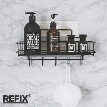 【完美主義】無膠痕 Refix利酷貼烤漆沐浴瓶罐5勾架 MIT台灣製-C0169