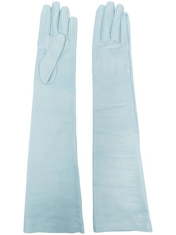 Maison Margiela - full-sleeve leather gloves - women - Lamb Skin - S - Blue