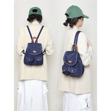 (免運)EHOOO韓系秋冬包包2025年超火小背包女雙肩包小型小眾帆布牛仔包