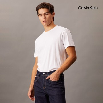 【Calvin Klein】 CK 同色調 Monogram 標誌刺繡 T 恤_裸色