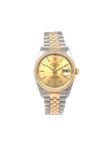 Rolex - 2000 pre-owned Oyster Perpetual Datejust 35mm - unisex - stainless steel/18kt Yellow Gold - One Size - Silver