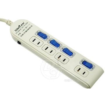 唯力 2孔4座4切過載斷電6尺安全延長線 KTC-4248