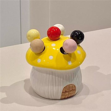 【新家的100個快遞】蘑菇水果叉高級感不銹鋼食品級可愛甜點叉子