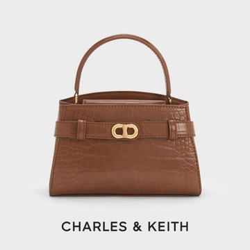 【CHARLES & KEITH】Aubrielle 鱷魚紋手提包 附提袋｜限時特價｜秋季新色｜通勤簡約時尚｜生日禮物｜快速出貨｜小CK｜官方直營