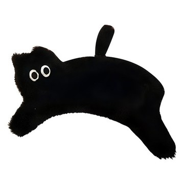 ARTJOY 萬用貓咪造型筆袋 黑色 可愛造型 毛絨材質 拉鍊筆袋  1個