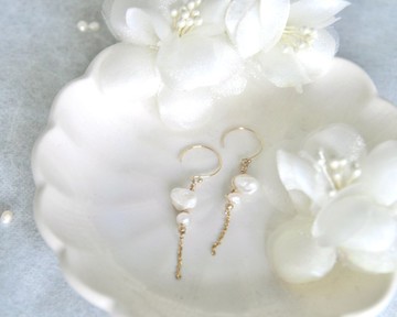 蝶戀 珍珠耳環 可改夾式 天然巴洛克