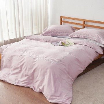 義大利400織長絨棉刺繡雙人床組-(3色) / 薄被套平單床單組