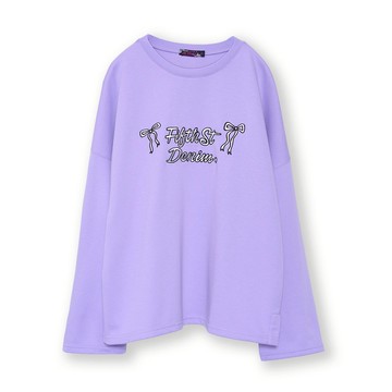 5th STREET｜女裝｜蝴蝶結印花圖案長袖T恤｜紫色