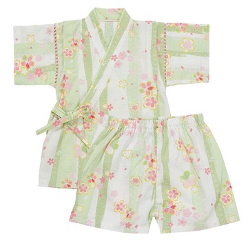 akachan honpo - 兩件式甚平-綠色