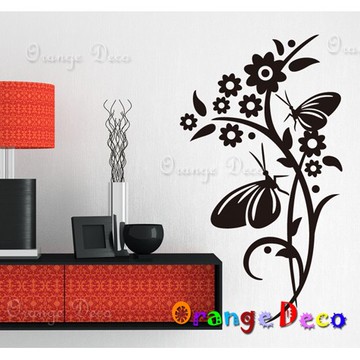 【橘果設計】蝴蝶戀花 壁貼 牆貼 壁紙 DIY組合裝飾佈置