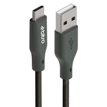 bitro USB-A-USB-C 柔韌編織傳輸快充線  1.2m  松煙灰  1條
