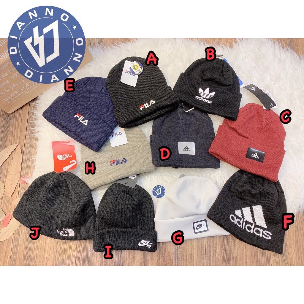 帝安諾-實體店面 愛迪達 ADIDAS Originals 毛帽 NIKE FILA 北臉 男女 針織 黑色 黑白