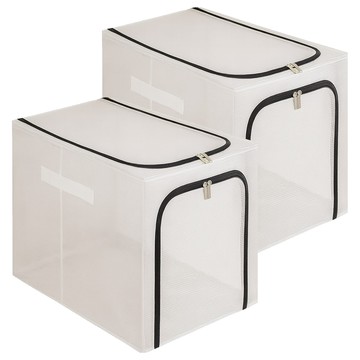 JOSIC 側開防水PVC透明收納箱 54L  2個  30 x 45 x 40cm  黑色