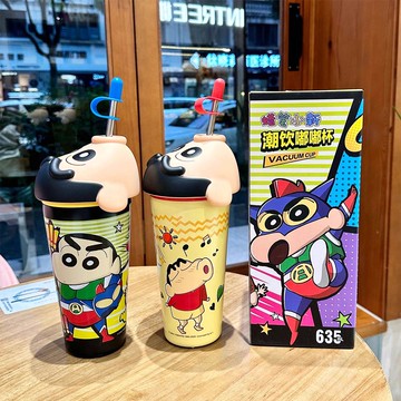 天藍小舖-蠟筆小新嘟嘟嘴吸管冰霸杯635ml-共2色-$399【A11115520】