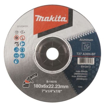MAKITA 牧田 B-14576 研磨砂輪片180*6*22.23 A36P 鋁材