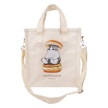 收納王妃 貓福珊迪帆布兩用袋 漢堡  24 x 36 x 14cm  1個