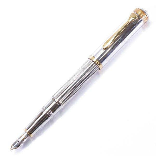 ペリカン PELIKAN 万年筆 マジェスティコレクション プラチナコーティング シルバー925 ペン先750 M7000 中古 |  LINEブランドカタログ