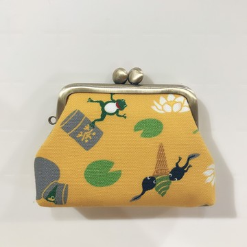 【和夢兔】京都宇治小型口金包-青蛙(黃)