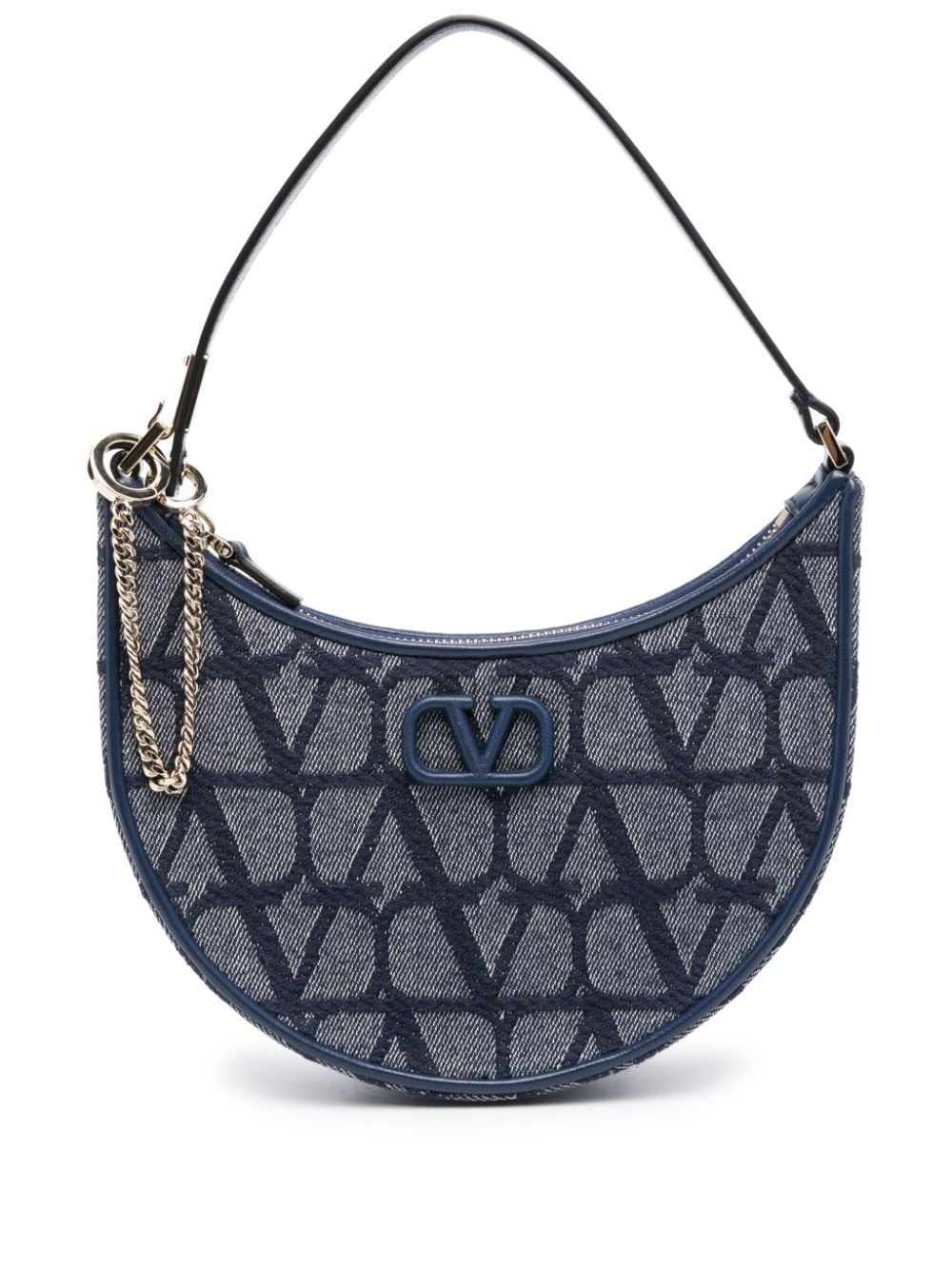 Valentino Garavani - min VLogo shoulder bag - women - Calf Leather/Fabric - One Size - Blue
