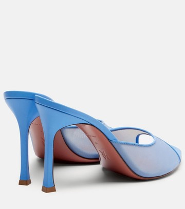 Amina Muaddi Alexa leather-trimmed mesh mules