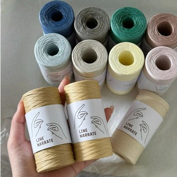 拉菲草 Line Narrate 31#午後棉草線 拉菲草鉤針編織毛線 鉤針拉菲草 手工帽子線 材料包 編織包包