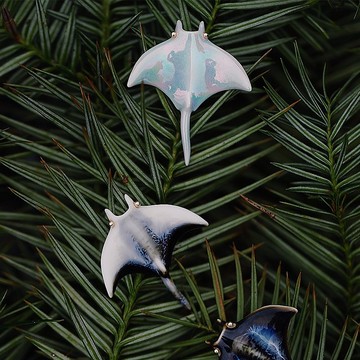 【魔鬼魚Manta】個性小眾文藝海洋陶瓷大衣胸針禮物