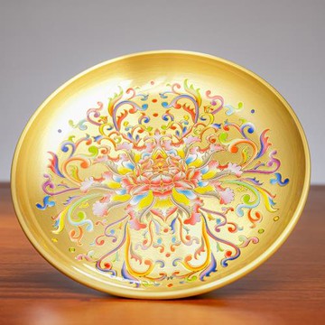 供佛果盤銅水果盤佛前供果盤家用供奉財神爺供盤佛具用品貢品托盤