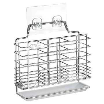 小麥購物 304不鏽鋼 筷子湯匙刀叉壁掛架 L2440  不鏽鋼原色  1個