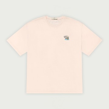 Hang Ten- 韓款徽章刺繡短袖T恤-男(淺粉紅)