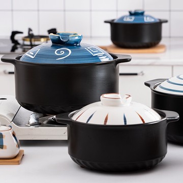 onlycook 日式青禾煲湯砂鍋燉鍋 家用陶瓷燜鍋沙鍋燃氣煤氣灶專用